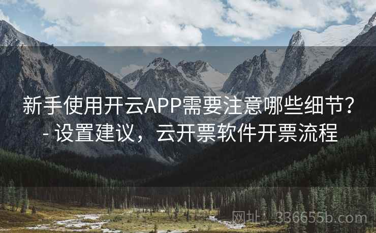 新手使用开云APP需要注意哪些细节？ - 设置建议，云开票软件开票流程